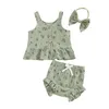 Set di abbigliamento per bambini abiti da bambino per bambini in estate stampa floreali pantaloncini