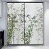 Window Stickers Chinese Bamboo Forest Pattern Privacy Film Landscape Stained Glass Frosted Static Cling Sticker