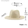 Brede rand hoeden emmer hoeden eenvoudige vintage panama hoed mannen strow fedora man man hat dames zomer strand Brits stijl chapeau jazz trilby cap sombrero y240409