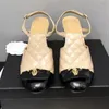 Womens Slingbacks Sapatos de vestido Sandálias Classic Designer Sheepskin Recompe