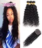 9A Peruvian Water Wave Hair With Closure 3 Bundles With Closure Human Hair Peruvian Wet And Wavy Hair With 4X4 Closure Wavy269g1508111