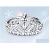 Klaster Pierścienie 1PCS Real PT950 Pure Platinum 950 Band Women Prezent Lucky Błyszczący rzeźbiony pierścień koronny upuszczenie biżuterii Dhiwn
