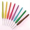 8 Pcs Aluminium Knitting Needle Crochet Hooks Portable Sewing Needles Yarn Sewing Tools TPR Handle Knit Weave Craft