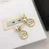 Designer Mui Mui Jewelry Miao Family Early Spring Series m Letter Earrings Small Fragrance Diamond Studded Fashion Sweet Pearl Female