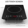 Trait de cuisson à double induction de 24 "avec 2 brûleurs, écran tactile LED, 9 niveaux de température / puissance, verrouillage de sécurité, cuisinière électrique portable - 110V / 4000W