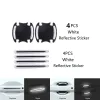 8pcs3d Carreflective sticker tape reflector Fender waarschuwing bumper strip deurgreep kom deksel exterieur accessoires set