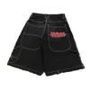 JNCO Hiphop denim shorts män high street skateboard byxor broderi mönster par byxor gata retro casual shorts 240329