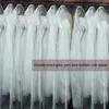 Förvaringspåsar dubbelsidig transparent lång högkvalitativ bröllopsklänning Dammväska Kvällskåpan Brudplagg