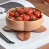 Bols Creative Flower Bowl Salade en bois massif Eco Naturel Table Volent High Stand Fruits Plate