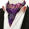 Męskie vintage Paisley Floral Strapeed Wedding Formal Cravat Ascot Scrunk Self Brytyjczyk dżentelmen poliester szyi krawat 240409