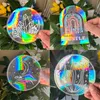 Sun Catcher PVC Auto-adhésif Verre Venture Stickers Cat Moth Energy Suncatcher Paper Rainbow Prisms Sticker Sunlight Secrals