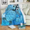 Cobertores Fiji Blanket - Ocean Life Sherpa Pluxh Velvet Cartoon Escritório Nap Nap 3D Principed Lão