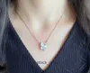 Collier de créateur de haut grade Vancleff pour femmes Version élevée Clover Butterfly White Fritillaria Collier 18K Rose Gold Lock Bone Original 1: 1 avec logo réel