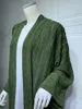 Etnik Giysiler 2024 Moda Müslüman Kimono Abaya Katı Çizgili Retro Hardigan Robe Dubai Orta Doğu Suudi Arabistan Eid Giysileri