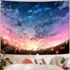 Arazzi Anime Scenery Abete Art Painting Sunset Cloud Sky Lake Orange and Blue Aesthetic for Bedroom Soglomy