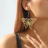 Bengelen oorbellen Japan en Zuid -Korea ins koude windtrend koel holle vlinders roman temperament vrouwelijk amethist