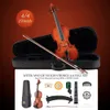 Premium 4/4 Violin -Set mit fortgeschrittenem Ebony -Zubehör, Stummschalt und Anweisungen - perfekt für Anfänger für Zwischenspieler