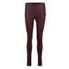 Vrouwen faux pu lederen leggings voor hoge taille stretch buikregeling sexy broek door power hint