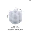 3D Silicone Mold Candle Mold Candlear Recipiente de aromaterapia Arte Arte Cera de molde para vela Faces Diy Candles Square