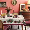 Table Cloth Christmas Day Printed Stain Resistant Polyester Rectangular Holiday Tablecloth For Dining Kitchen Picnic