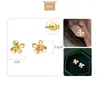 Stud Earrings 925 Sterling Silver Sweet Simple Gold Clover Small For Women Teen Daily Life Party Flowers Jewelry Gift BKEJ586