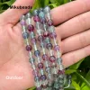 Wholesale Natural 6 mm 8 mm Colorant Fluorite Smooth Round Round Looseds For Bijoux Making DIY Bracelets Collier Livraison gratuite