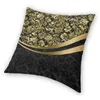 Poduszka Czarna i złote kwiatowe damaszki pokrywa 40x40 cm Dekor Home Decor Luksusowy geometryczny rzut sztuką do salonu