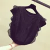 Blouses pour femmes femmes d'été Crochet en dentelle t-shirts sexy vintage sans manches