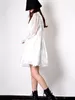 Casual Dresses Xitao Ruffles Pleated Bandage Empire Midjeklänning Kvinnor 2024 Spring Fashion Small Fresh Style V Neck Collar GCC2616