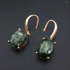 Boucles d'oreilles en peluche Natural Green Seraphinite Sterling 925 Silver Gemstone For Women Wedding Anniversary Party Bielry Gift