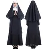 S-XXL Vuxna kvinnor Prästmissionärer Syster Nun Costume Headscarf Robe For Party Cosplay Stage Performance Halloween 240325