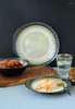 Miski ceramiczne zachodnie zastawa stołowa stek płyta makaronowa kreatywne płaskie danie zapasy serce śniadanie domowe miski gospodarstwa domowego