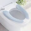 Skålar 1 par toalettstol täcker kudde kudde klistermärken fuzzy varmare mjuk tvättbar återanvändbar plyschlim