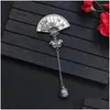 Pins Spettame cinese in stile cinese Plum Blossom Blossom Fe Female Qipao Pressata Pendente a campana Pendente Hanfu Pin Copper Sier Tasted Dh6dx