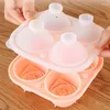 Baking Moulds 3D Rose Ice Model 2.5-inch Large Cube Tray Making 4 Lovely Flower Shape Silica Gel Fun Hockey Maker For Whishy Mold