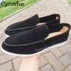 Sneakers High Quality Casual Kid Suede Men Shoes Khaki Real Leather Flat Penny Shoes Men Slipon Lazy Loafers Summer Walk Shoes for Men