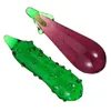 Flores decorativas 2 pcs mini ornamentos de vegetais decoração de berinjela modelo de pepino de vidro falso opção sintética artificial