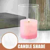 Candle Holders 4 Pcs Protector Glass Holder Clear Shades Table Top Cover Pillar Household Candles