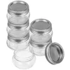 Botellas de almacenamiento 6pcs frascos de albañil reutilizables jarro de enlatado de vidrio para el postre de miel de mermelada de especias