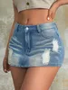 Женская мода 90 -х годов винтажный Pubpey Ruped Slant Pocket Denim Mini Skort Сексуальная девочка Rave Street Skinny Shorts Mujer 240409