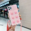 Purse Lanyard Wallet Telefonfodral för Samsung Galaxy A13 4G A23 A76 A53 A33 A03 M33 5G M51 F23 M23 Cat Claw Card Stand Back Covers