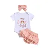 Vêtements Ensembles 3pcs bébé fille 1ère tenue d'anniversaire OneDerful à manches courtes t-shirt t-shirt t-shirt tutu short Set Summer vêtements