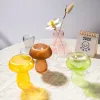 Kreativ svamp formar ljushållare nordiskt glas ljusstake enkel ljusstake skrivbord ornament bröllop fest heminredning