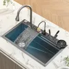 Chauffeur de cascade Nano Évier de cuisine avec draineur à vaisselle gauche pour évier de cuisine