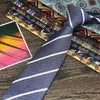 Neck Ties COVHERlab high-end mens formal attire business gray jacquard stripes high-end feel hand tied polyester tie mensQ