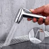 Toalett Bidet Spray Gun Double Water Way Sprayer Handhållen Badrum Dusch Ab Portable Bidet kranar Rese Bidet Attachment