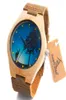 Bobo Bird Brand Design Wood Wood Wood Withwatches Hights Quartz Movement Leather Wood Watch for Men Women in Box as Christm4249479