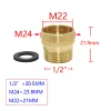 1pc Brass 1/2 "Male to M22 M24 M20 Thread Connector for Bathroom Duster Faucet Adapter Female Coster