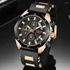 Orologi da polso 2024 Lige Fashion Mens Watches Top Silicone Watch Men Quartz Date Orologio da datta Waterproof Owatch Chronograph