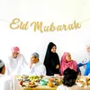 Decorazione per feste Gold glitter eid Mubarak banner Middle East Moon Festival Supplies